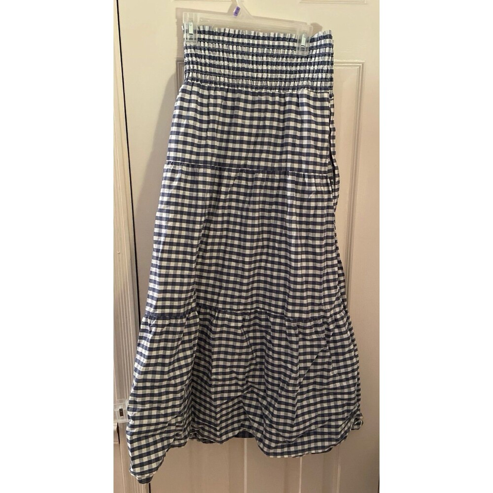 Universal Thread Blue Gingham Tiered A-Line Maxi Skirt NWT Womens 4X